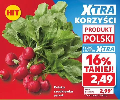 Rzodkiewka polska pęczek promocja w Kaufland