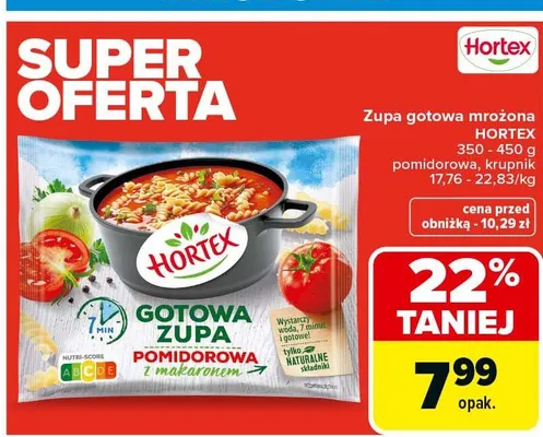 Zupa gotowa mrożona pomidorowa, krupnik promocja w Carrefour