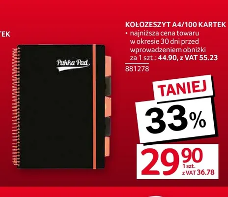 Kołozeszyt A4/100 kartek Pukka Pad promocja w Selgros