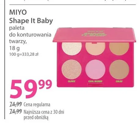 Paleta do konturowania twarzy Miyo Shape It Baby promocja w Hebe
