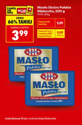 Masło Ekstra Polskie Mlekovita promocja w Biedronka