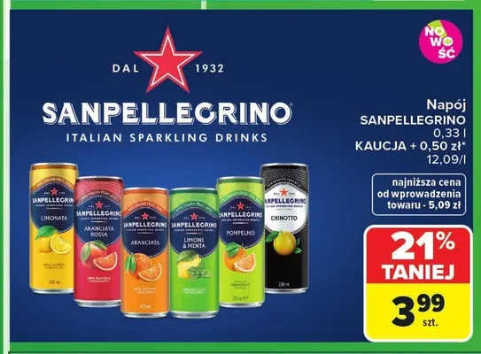 Napój SANPELLEGRINO promocja w Carrefour