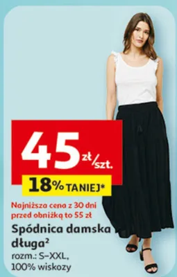 Spódnica damska długa, rozm. S-XXL, 100% wiskoza promocja w Auchan