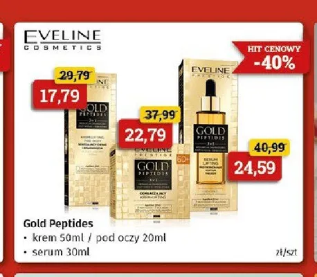 Serum do twarzy Eveline Gold Peptides promocja w Drogeria Kosmyk