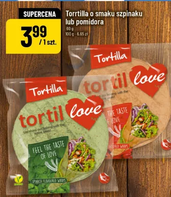 Tortilla o smaku szpinaku tortil love promocja w POLOmarket