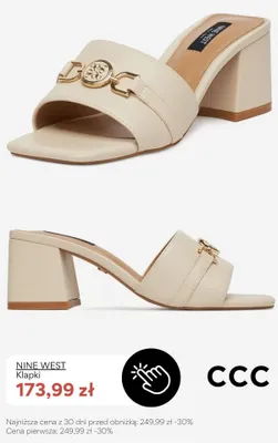 Klapki Nine West promocja w CCC