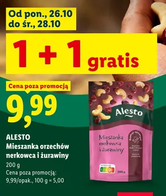 Mieszanka orzechów nerkowca i żurawiny Alesto promocja w Lidl