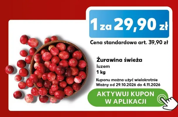 Żurawina świeża promocja w Kaufland