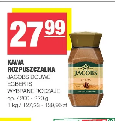 Kawa rozpuszczalna Jacobs Crema promocja w SPAR