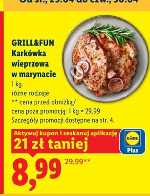 Karkówka wieprzowa w marynacie Grill&Fun promocja w Lidl
