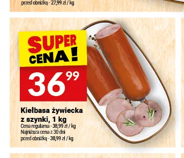 Kiełbasa żywiecka z szynki Białecki Wędzarnia promocja w Twój Market