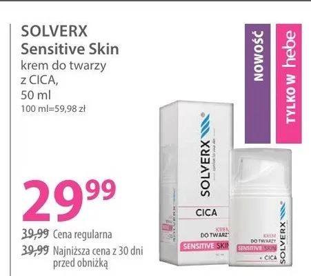 Sensitive Skin krem do twarzy z CICA promocja w Hebe