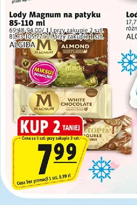 Lody Magnum na patyku Almond Algida promocja w Prim Market
