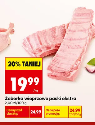 Żeberka wieprzowe paski ekstra promocja w Biedronka