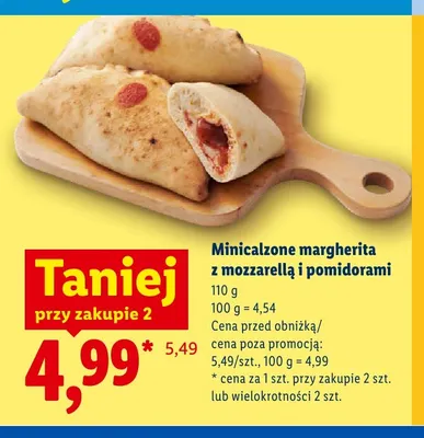 Minicalzone margherita z mozzarellą i pomidorami promocja w Lidl