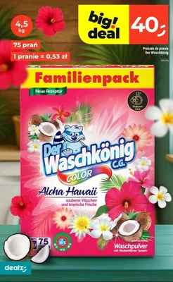Proszek do prania Der Waschkönig Color Aloha Hawaii promocja w Dealz