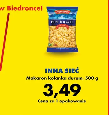 Makaron kolanka durum Combino promocja w Biedronka