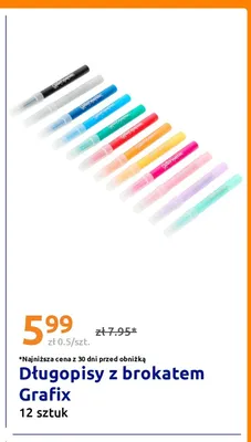 Długopisy z brokatem Grafix promocja w Action