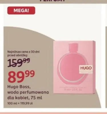Woda perfumowana dla kobiet Hugo Boss promocja w Rossmann