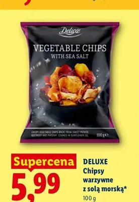 Chipsy warzywne z solą morską Deluxe promocja w Lidl