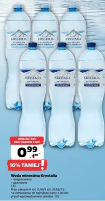 Woda mineralna Krystalia gazowana promocja w Netto