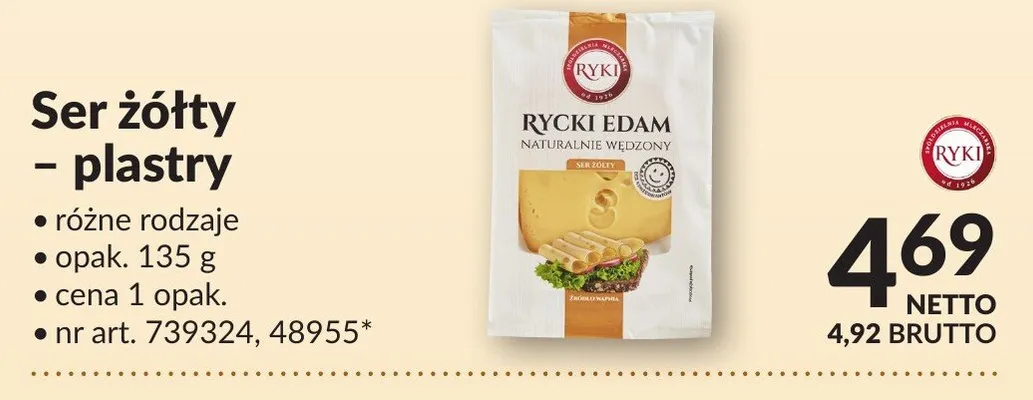 Ser żółty - plastry różne rodzaje promocja w Makro