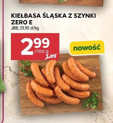 Kiełbasa śląska z szynki Zero E JBB promocja w Stokrotka