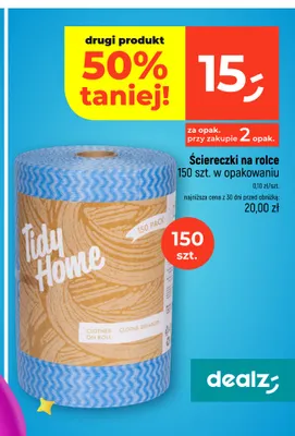 Ściereczki na rolce Tidy Home 150 szt. promocja w Dealz