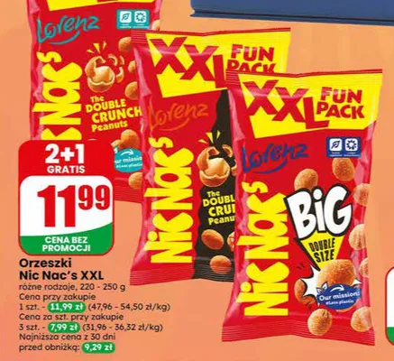 Orzeszki Nic Nac's Big Double Size XXL promocja w Dino