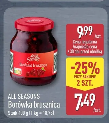 Borówka brusznica All Seasons promocja w Aldi