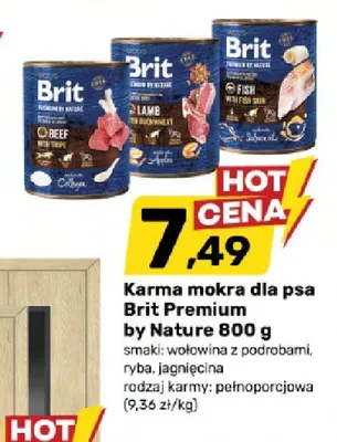 Karma mokra dla psa Brit Premium by Nature wołowina z podrobami promocja w Bricomarche