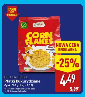 Płatki kukurydziane Golden Bridge promocja w Aldi