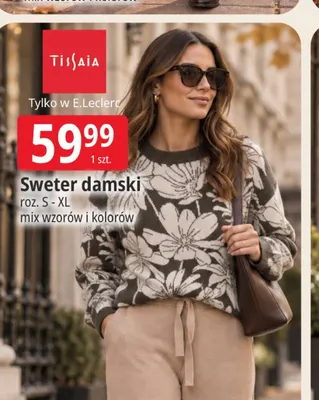 Sweter damski Tissaia promocja w Leclerc
