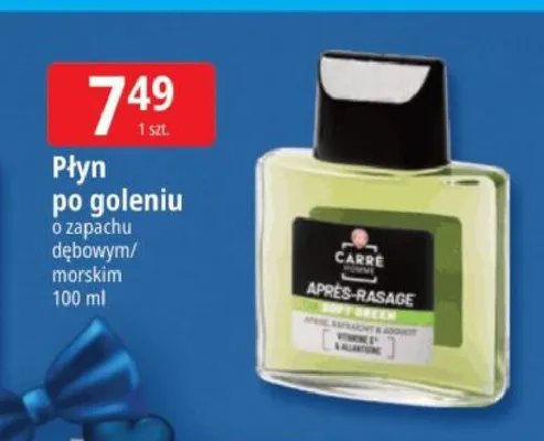 Płyn po goleniu o zapachu dębowym Carré Homme promocja w Leclerc