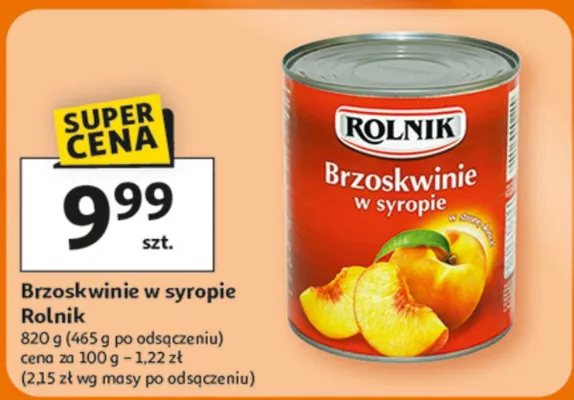 Brzoskwinie w syropie Rolnik promocja w Auchan