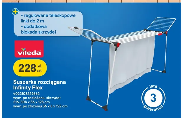 Suszarka rozciągana Vileda Infinity Flex promocja w Castorama