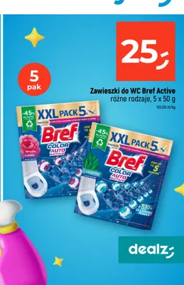 Zawieszki do WC Bref Active Eucalyptus 5-pak promocja w Dealz