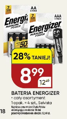 Bateria Energizer Aaa 4-pak promocja w Chata Polska