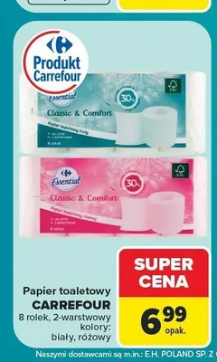 Papier toaletowy Carrefour Essential biały promocja w Carrefour
