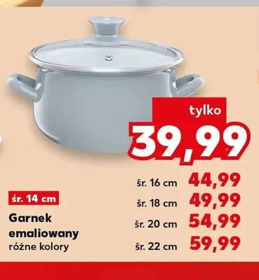 Garnek emaliowany Emalia Olkusz 1907 22 cm promocja w Kaufland