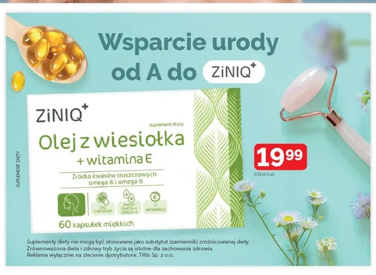 Suplement diety Olej z wiesiołka + witamina E ZiNiQ+ promocja w Super-Pharm