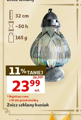 Znicz szklany koniak promocja w Auchan