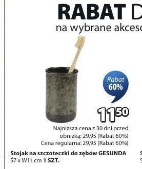 Stojak na szczoteczki do zębów GESUNDA promocja w Jysk