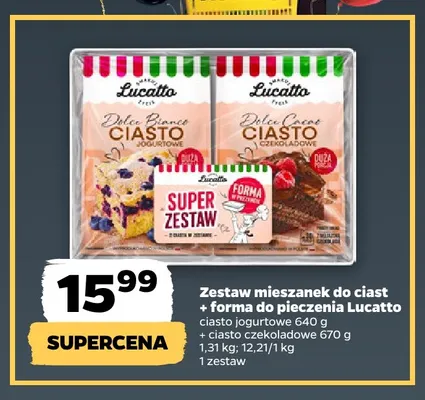Zestaw mieszanek do ciast + forma do pieczenia Lucatto promocja w Netto