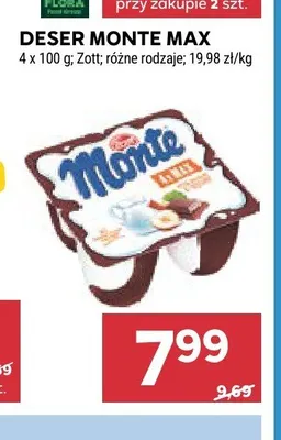 Deser Monte Max 4-pak 100g promocja w Stokrotka