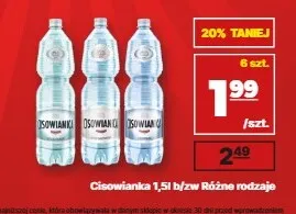 Woda mineralna niegazowana Cisowianka promocja w API Market
