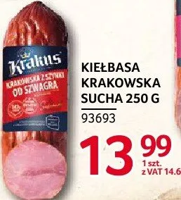 Kiełbasa krakowska sucha Krakus 250 g promocja w Selgros