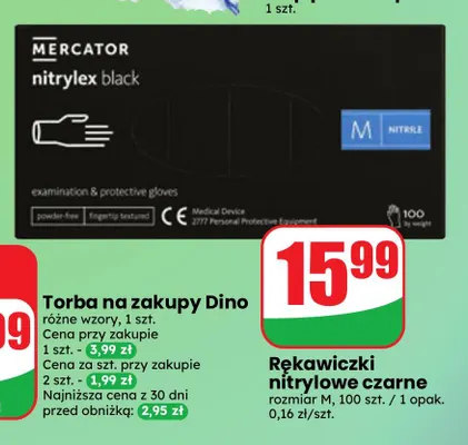 Rękawiczki nitrylowe czarne Mercator promocja w Dino