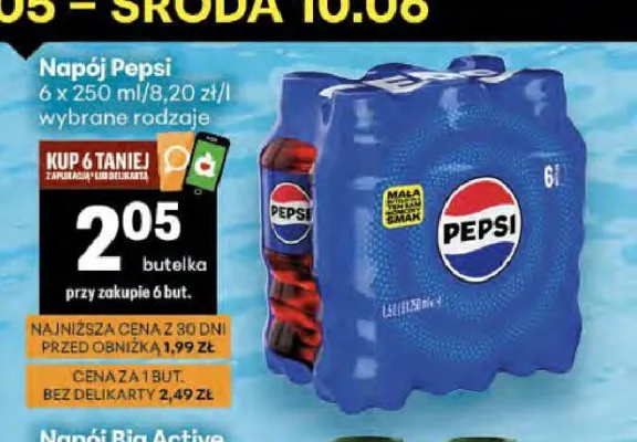 Napój Pepsi promocja w Delikatesy Centrum