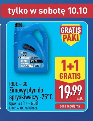 Zimowy płyn do spryskiwaczy -25°C Ride + Go promocja w Aldi